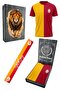 Original Licensed 5 Star Yellow Red Men's T-Shirt + Shawl Kaşkol Set Wooden Boxed