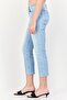 Women Slim Fit Mid Waist Washed Denim Jeans, Blue - 4