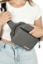 Gray Unisex Minimal 21X15X5 cm Waist and Chest Bag - 5