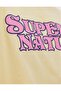 Women's Oversize T-Shirt – Pink Text Printed Super Nature Design - 3