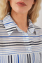Women's Striped Short Sleeve Shirt 20344 - Navy Blue - 5