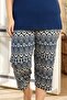 Navy Blue Plus Size Women's Pajamas Set Bermuda Summer Plus Size Pajamas Set - 5