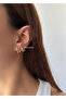4-Piece Look Zircon Stone Steel Earrings - 3