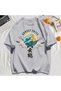 Y2K Vintage T-Shirt Tee Sunset Chill Cloud Cranes and Waves Print