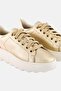 Women D Spherica Lace Up Casual Shoes, Gold - 3
