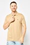 Men Classic Fit Short Sleeves Embroidered Logo Polo Shirt, Beige