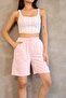Elastic Waist Striped Shorts City Size - 2