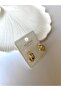 Xuping Minimal Middle Round Stone Gold Earrings