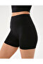 Women's Black Recycled Active Biker Shorts - High Waist, Double Layered Bodice, Seamless Front - 3