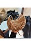 Women's Paper Rope Knitting Pattern Baguette Straw Bag - 4