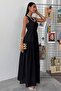 Women's Black Wual One Shoulder Maxi Dress - 7