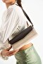 Baguette Hand and Shoulder Bag with Straw Detail
