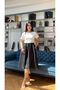 Two Piece Look Pocket Lined Short Sleeve Dress - 2