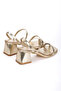 Women's Gold Ring Detailed Flip Flops Heeled Sandals - 3