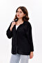 Women's Shirt Loose Oversized Black Shirt Front Pocket Low Shoulder 100% Cotton Shirt - 6
