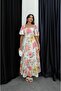 White Watermelon Sleeve Floral Linen Dress - 4