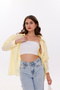 Women's Shirt Loose Oversized Yellow Shirt Front Pocket Low Shoulder 100% Cotton Shirt - 7