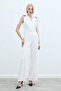 Jumpsuit with Accessory Detail - Ecru - 3