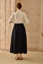 Belted Voile Skirt Black - 3