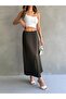 Pleated Long Elastic Waist Skirt - 4