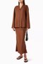 Silk Maxi Skirt, Elegant and Flowing Cut Brown in Matte Mulberry Silk - 2