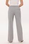 Women's Pants Elastic Waist Lace-Up Wide Leg Gray Trousers Women's Belt Paneled Stylish - 3