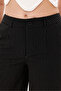 Women's Pants Palazzo Pants Wide Leg Pants Stretch Fabric Loose Fit Casual Black Striped Buttoned Stylish - 6