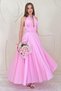 Pink Linen Dress with Low-Cut Chest and Back Detail - 2