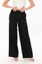 Women's Pants Palazzo Pants Wide Leg Pants Stretch Fabric Loose Fit Casual Black Striped Buttoned Stylish