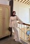 V-Neck Button Suit - 3
