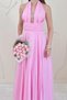 Pink Linen Dress with Low-Cut Chest and Back Detail - 3
