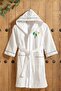Bayaz Triga Hooded Cotton Children's Bathrobe - Palm Tree Embroidered - 2