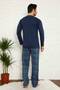 Indigo Plaid Long Sleeve Men's Pajama Set 1167Uy - 4