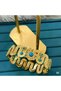 Gold Colored Turquoise Stone Detailed Women's Bracelet - 3