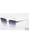 Women's Uv-400 Protection Luxury Rimless Sunglasses