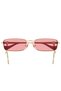 Gg1600S 004 56-18 Unisex Pink Matte Glass Gold Metal Rectangle Sunglasses - 6