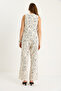 Women's Stone Patterned Linen Vest Trousers Set 9382 60281096 - 7