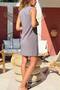 Gray V-Neck Sleeveless Pleated Woven Dress 90 40 - 4