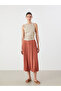 Textured Pleated Skirt with Elastic Waist