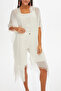 Women's Ecru Muslin Fabric Pareo Nbmht01 - 2