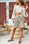 Bronze Pocket Washed Belted Double Leg Cotton Casual Woven Shorts 30 45 - 4