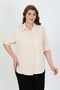 Women's Ecru Dubai Fabric Solid Color Large Size Shirt - 2