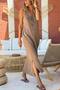Bronze Strap Slit Brocade Muslin Loose Woven Dress 130 50 - 2