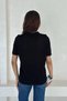 Women's Standard Size Black Knitwear Blouse Gold Button Detailed Standard Size - 5