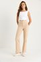 Women's Beige Grass Detailed Flared Trousers 60283472 - 2
