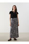 Nevavm Patterned Women's Skirt with Elastic Waist