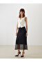Nevavm Lace Skirt with Elastic Waist and Difference in Color