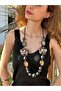 Ethnic Floral Bamboo Beaded Women's Necklace 40 cm - 4