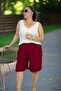 Cotton Viscose Fabric Pocketed Waist Elastic Double Legs Large Size Shorts. - 3