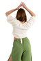 2 Layer 100% Cotton Muslin Tie-Up Blouse Crop - 2